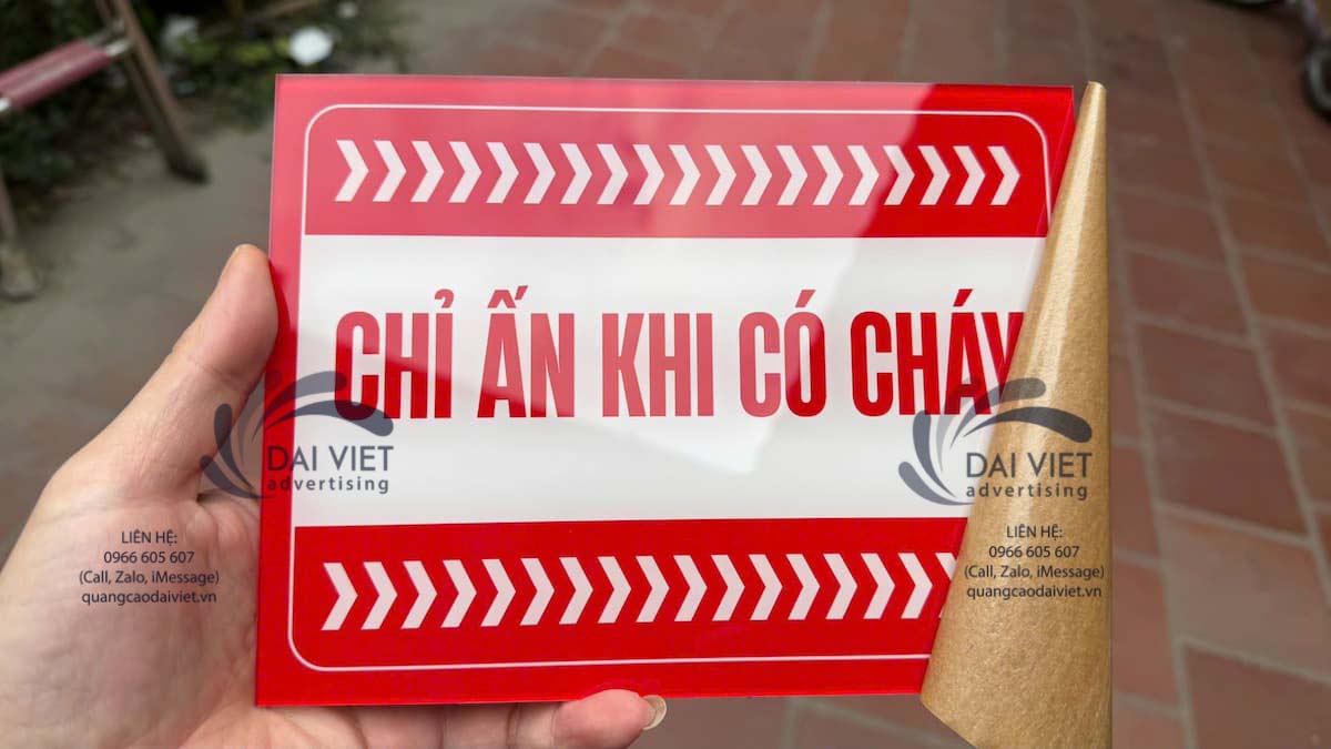Biển “Chỉ Ấn Khi Có Cháy” Dán Nút Ấn Báo Cháy PCCC